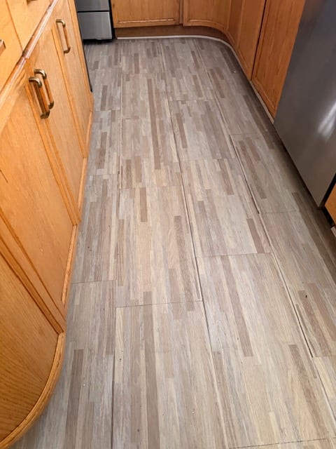 Wood-look plank flooring in a Las Vegas kitchen